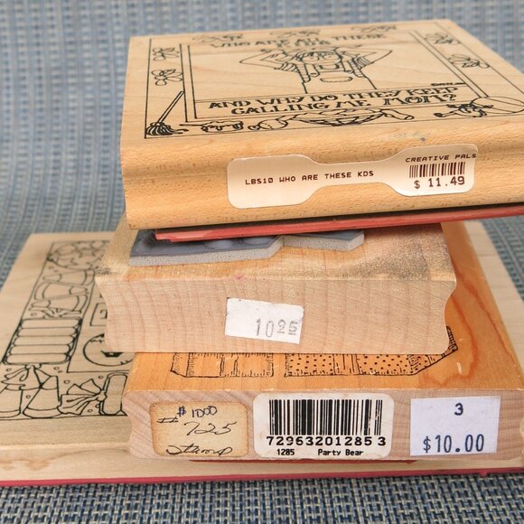 Vintage Easter Thanksgiving Happy Birthday Mother Kids Rubber Stamps Mixed Lot - Picture 3 of 8